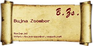 Bujna Zsombor névjegykártya